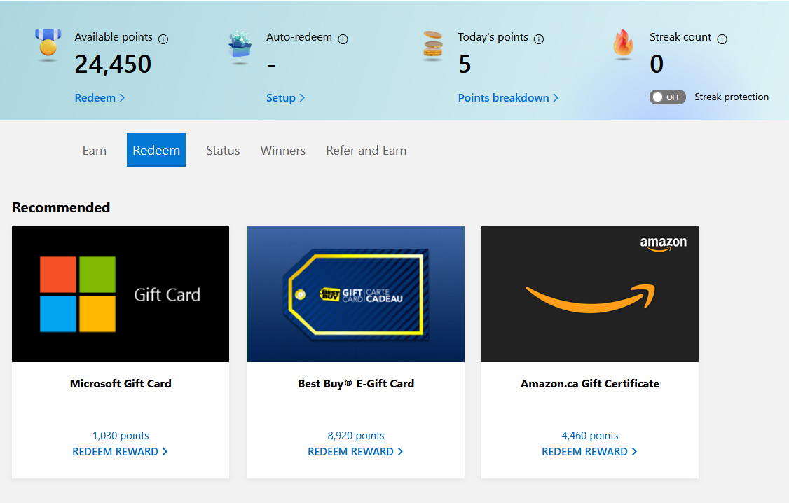 microsoft rewards gain points