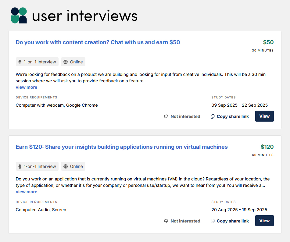featured user interviews