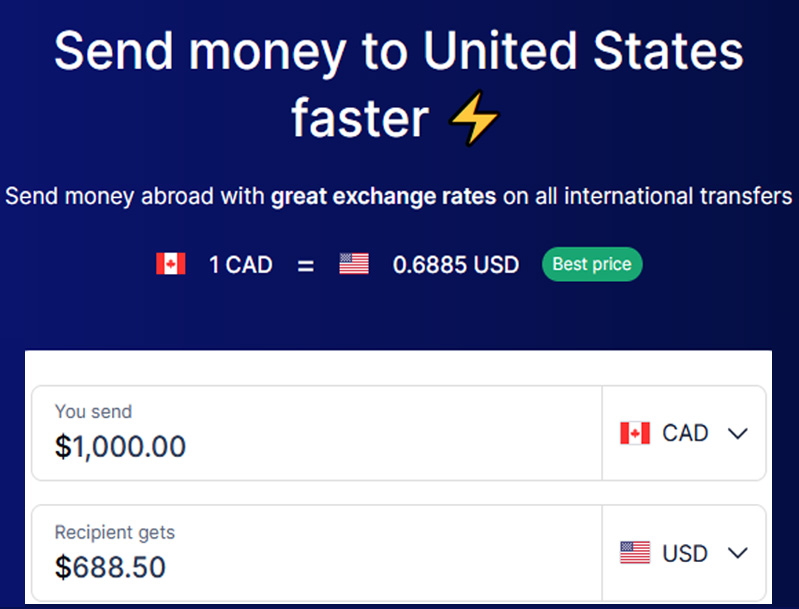 xe sending money